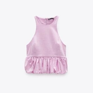 NWT Zara Lilac Ruffle Halter Blouse Size S Ref 5580/704/620